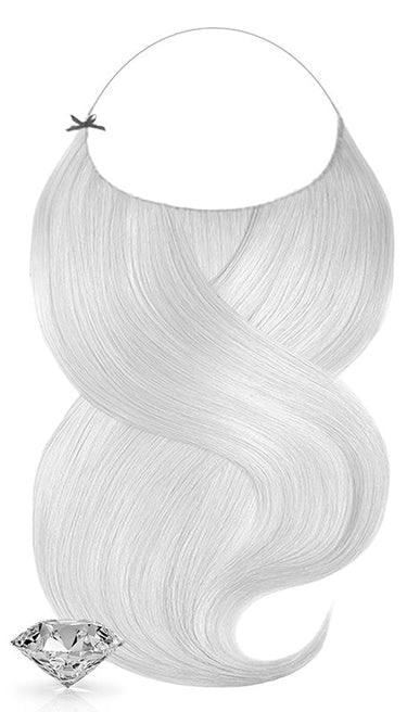 One-Piece / Halo Haarteil Extensions Srebrny Blond – Rubin Extensions®