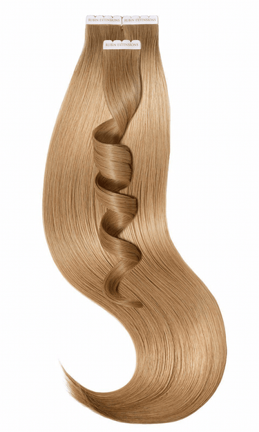 TAPE-IN EXTENSIONS Z WŁOSÓW NATURALNYCH Jasny Brąz-Karmel – Rubin Extensions®
