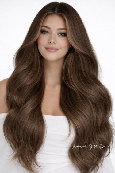 CLIP-IN EXTENSIONS Naturalny-Złoty Brąz Fashion Line – Rubin Extensions®