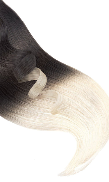 OMBRÉ CLIP IN FASHION LINE Czekoladowy-Ciemny Brąz & Platynowy Blond – Rubin Extensions®