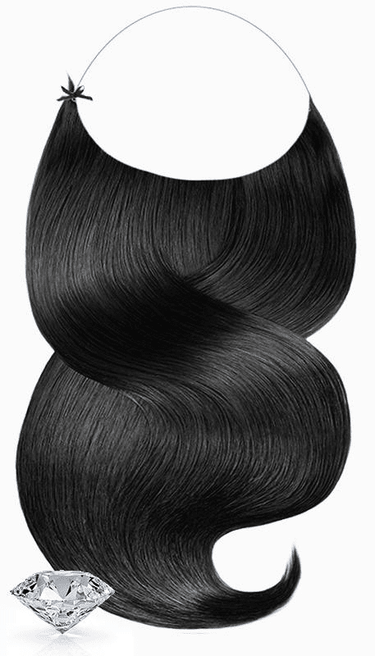 One-Piece / Halo Haarteil Extensions Czarny – Rubin Extensions®
