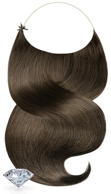 One-Piece / Halo Haarteil Extensions Czekoladowy-Ciemny Brąz – Rubin Extensions®