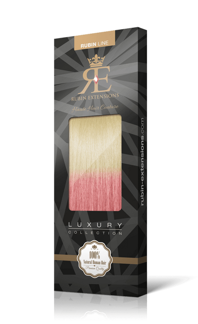 OMBRÉ Jasny Blond & Pink Tape-in Przedłużanie włosów