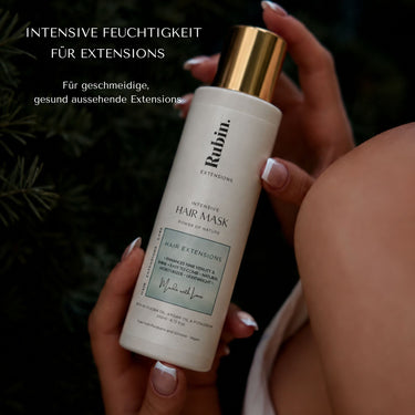 Zastosowanie – Intensywna-Maska do Włosów Głęboka Pielęgnacja dla gładkie i nawilżone Włosy 200ml NEW – Rubin Extensions®