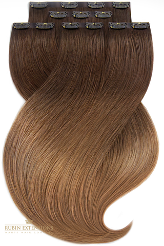 Rubin Extensions Przedłużki Clip-in – 100% naturalne włosy – Ciemny blond – Diamond Line