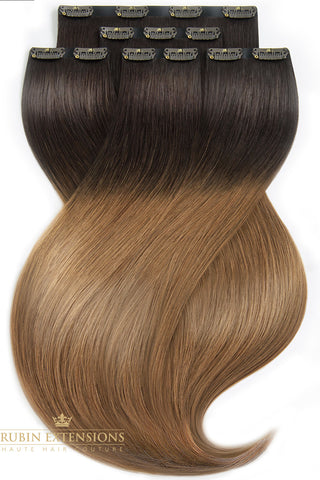 Rubin Extensions Clip-in Haarverlängerungen in Rich-Chocolate 50 cm – 100 % Echthaar