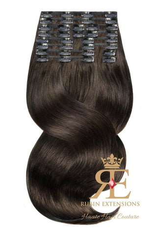 Włosy Clip-in Extensions LINIA DELUXE Czarny Brąz