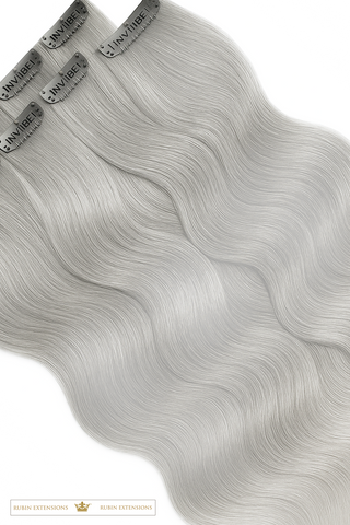 Rubin Extensions® Clip-in Extensions – Srebrny Blond | Luxury Linia Pure Diamond