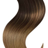PONYTAIL LUXURY EXTENSIONS Sombre-Balayages Czarny & Jasny Brąz-Karmel – Rubin Extensions®