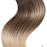 Rubin Extensions Ponytail z 100% z Włosów Naturalnych 56cm - Czekoladowy-Ciemny Brąz & Miodowy Blond – Rubin Extensions®