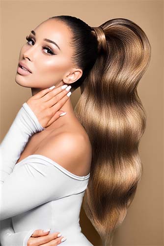Tape-in Extensions 100% z Włosów Naturalnych , 5cm Odrost , Czarny-Brąz & Jasny Brąz-Karmel – Rubin Extensions®