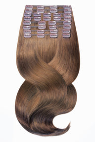 Clip-In z Włosów Naturalnych Extensions  Naturalny-Złoty Brąz Deluxe Line – Rubin Extensions®