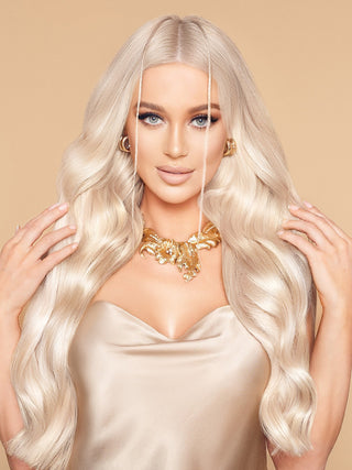 CLIP-IN Włosy 100% Naturalne Dziewicze  Srebrny Blond Fashion Line