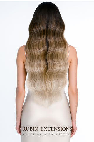 Extensions adhésives ECHTHAAR CIEMNOŚCI, Czekoladowy Brąz & Srebrny Blond