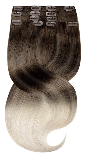 PRZEDŁUŻKI DO WŁOSÓW CLIP-IN SOMBRE BALAYAGE Czekoladowy Brąz & Platynowy Blond Fashion Line