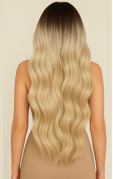 Odcień koloru – Rubin Extensions Clip-in Extensions – 100 % z Włosów Naturalnych - Sombre Beige – Diamond Line – Rubin Extensions®