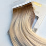 TAPE-IN EXTENSIONS Z WŁOSÓW NATURALNYCH, Krótki Odrost, Shadowed Blond – Rubin Extensions®