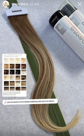 PRZEDŁUŻKI DO WŁOSÓW SOMBRE BALAYAGE Złoty Brąz & Jasny Blond Fashion Line