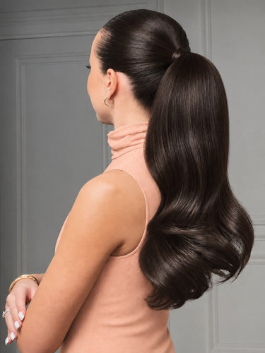 Zdjęcie na modelce — PONYTAIL LUXURY EXTENSIONS  Czarny-Brąz