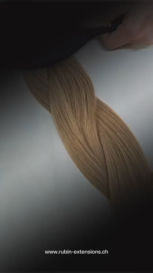 Clip-in pasma z włosów naturalnych w kolorze Jasny Brąz-Karmel, długość 60–70 cm