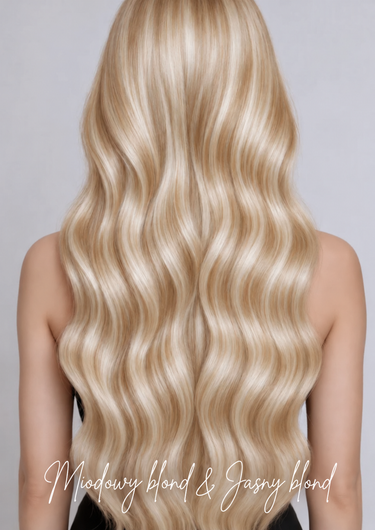 Włosy clip-in Diamond — miodowy blond i jasny blond