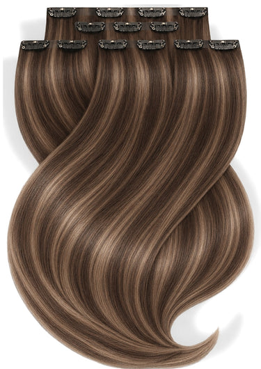 Rubin Extensions — Clip-In Extensions Naturalny-Złoty Brąz & Jasny Brąz-Karmel Pure Diamand Line