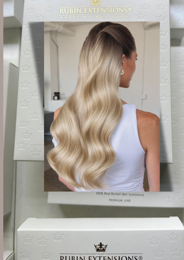 Rubin Extensions — Rubin Extensions Clip-in Extensions – 100 % z Włosów Naturalnych - Sombre Beige – Diamond Line