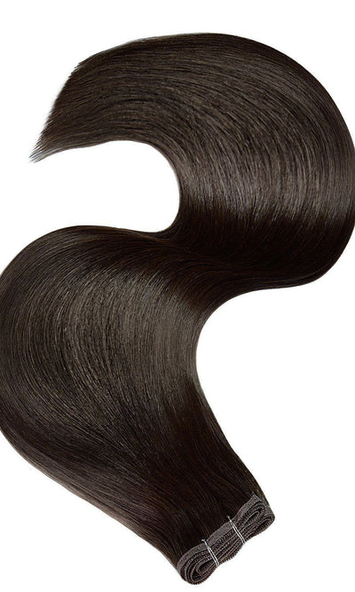 Tresy PRO DELUXE Czarny Brąz - Flat Weft Przedłużanie włosów