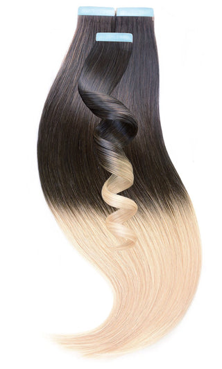 PRO DELUXE CLASSIC OMBRÉ Schoko-Dunkelbraun & Goldblond Tape-in Extensions