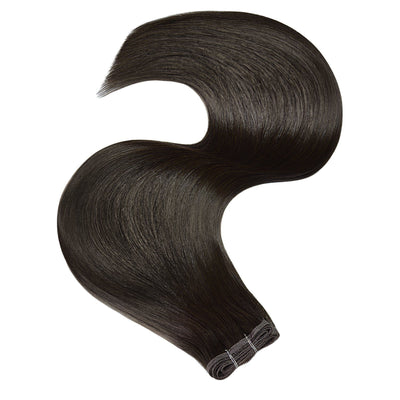 Tresy Premium Czarny Brąz - Flat Weft Przedłużanie włosów 