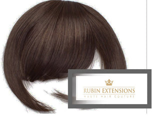 Fringe / Stirnfransen  Extensions - 100% Echthaar! Kastanien-Dunkelbraun