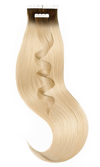 Extensions adhésives WŁOSY LUDZKIE, krótka linia włosów, Czekoladowy Brąz & Miodowy Blond